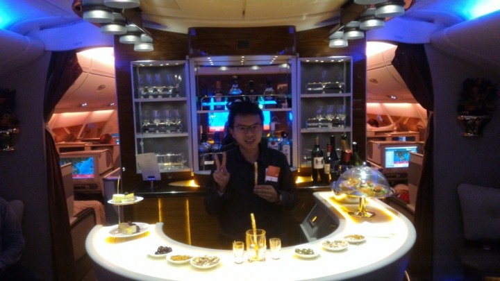 阿聯酋航空A380空中酒吧留影