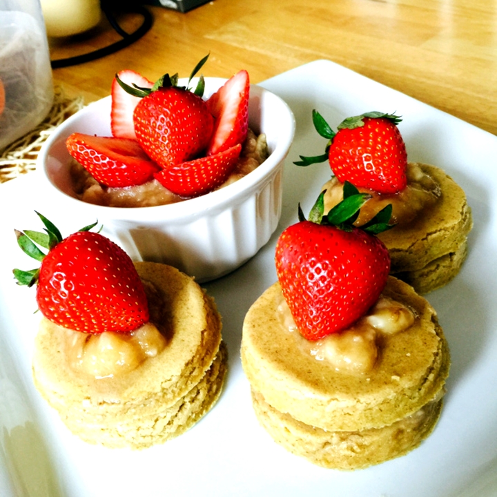 健康甜點香蕉草莓小蛋糕 1