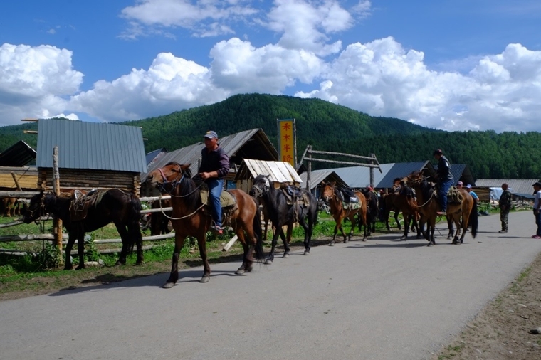 陪伴我們多日旅程的馬隊和馬伕要回家了，有點不捨！（圖片來源：小昭）